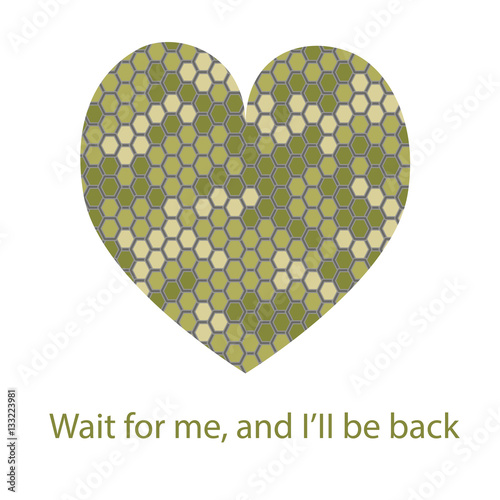 Wait for me card on an isolated background