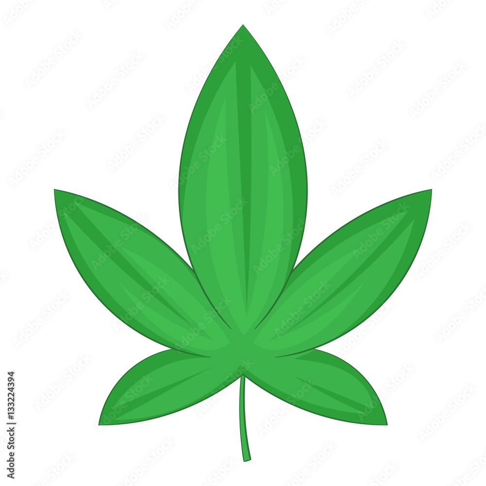 Cannabis leaf icon, cartoon style Cannabis leaf icon, cartoon style