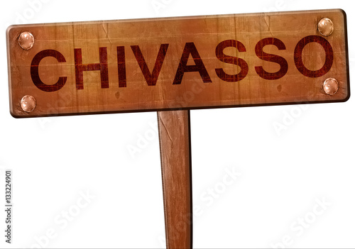 Chivasso road sign, 3D rendering