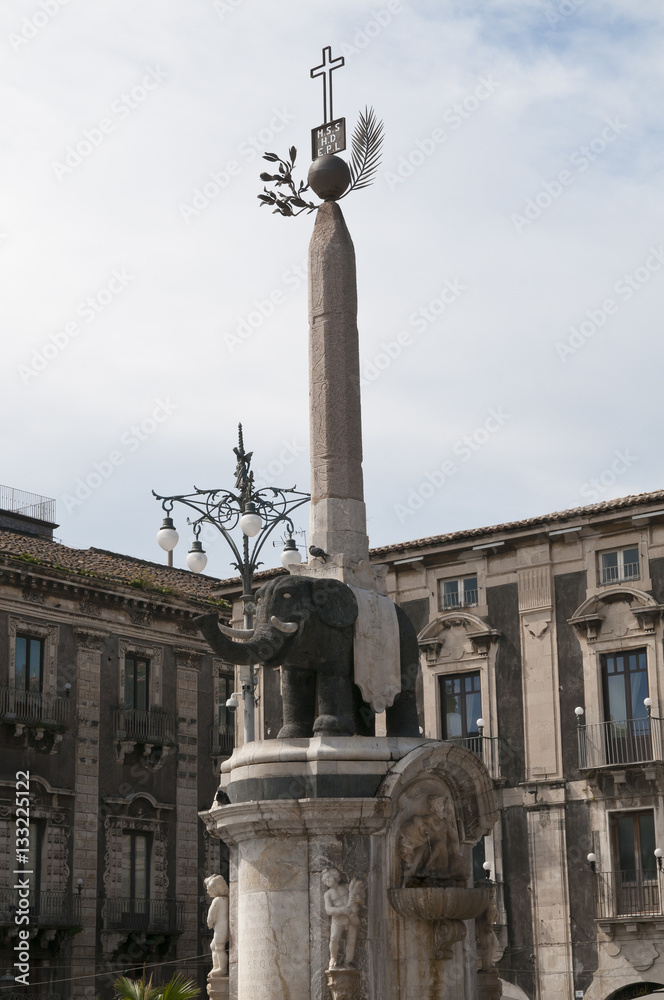 Elefantenbrunnen, Catania, Sizilien, Italien