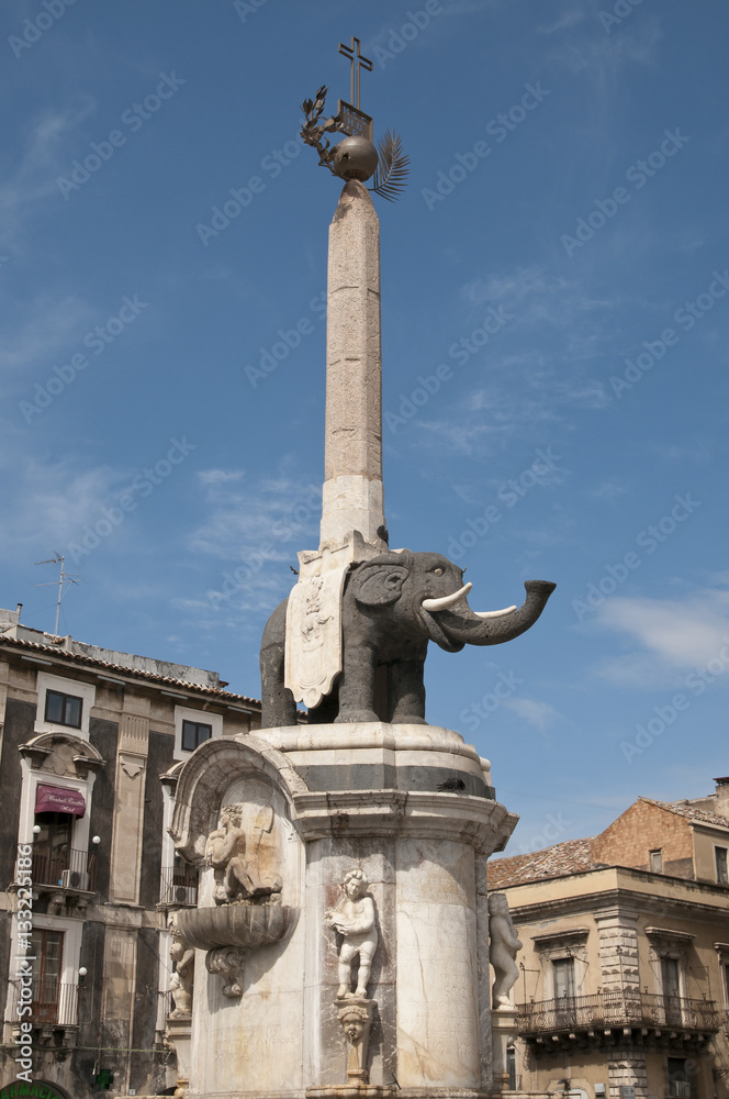 Elefantenbrunnen, Catania, Sizilien, Italien
