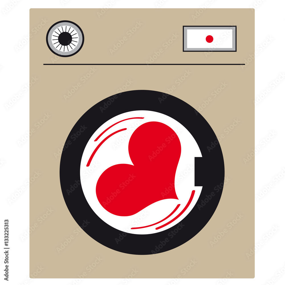 A heart in a washing machine Stock Vector Adobe Stock