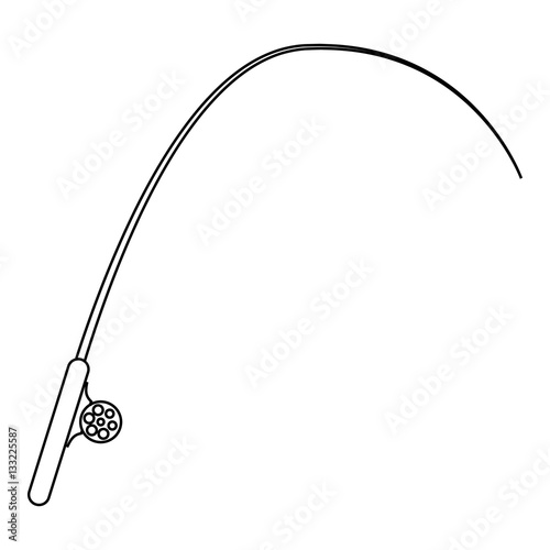 Fishing rod icon, outline style
