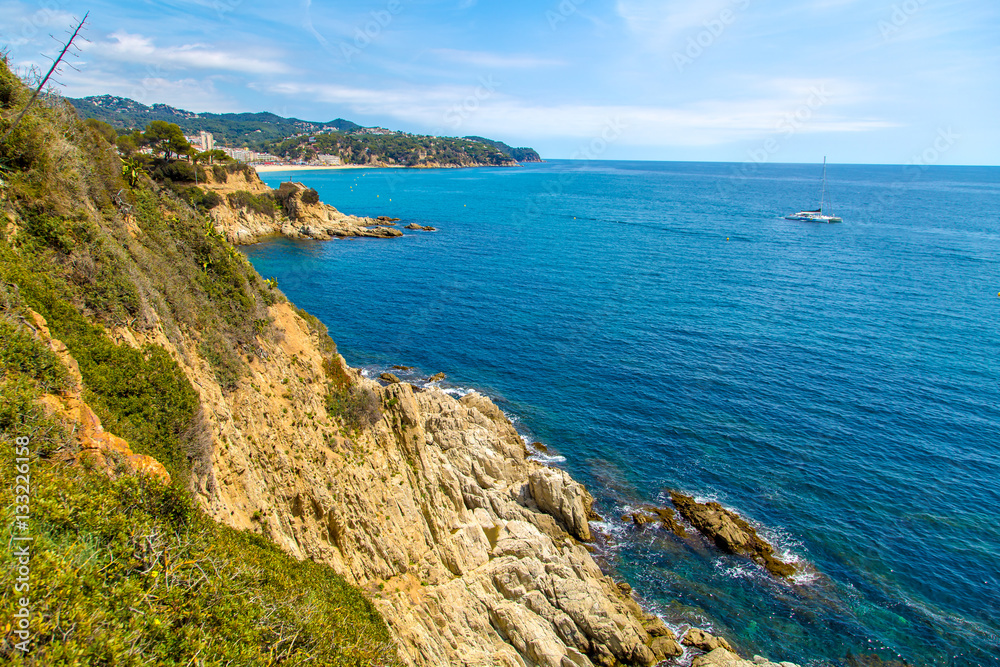 Seaside landscape of Catalonia, vivid color view
