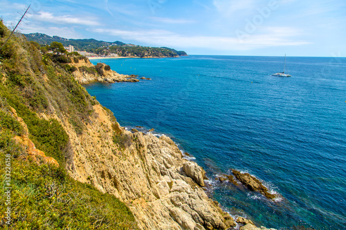 Seaside landscape of Catalonia  vivid color view