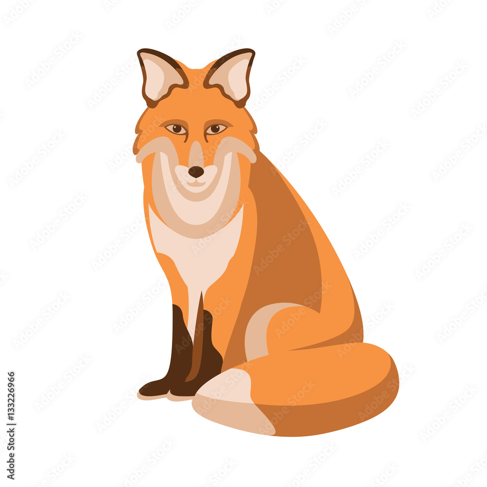 Fototapeta premium Fox vector illustration style Flat