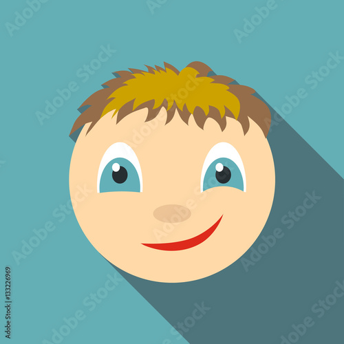 Smirking icon, flat style