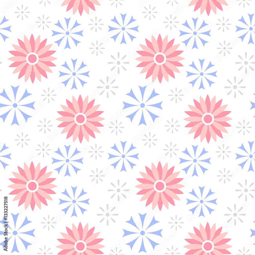 Spring flower seamless pattern. Cute floral backgrounds for your design. Vector illustration Spring flower seamless pattern. Cute floral backgrounds for your design. Vector illustration