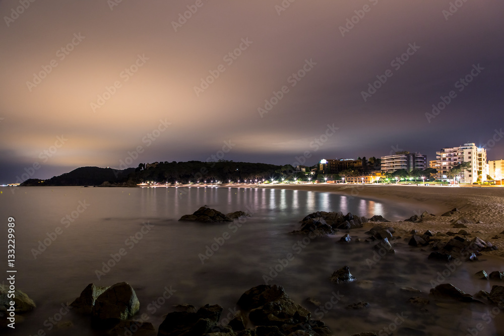 Atmospheric night, seaside of Catalonia Spain
