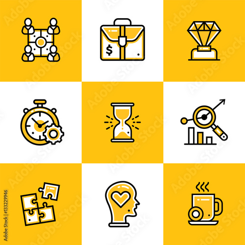 Vector collection of line icons for new business. High quality icons suitable for mobile apps, websites and illustration
