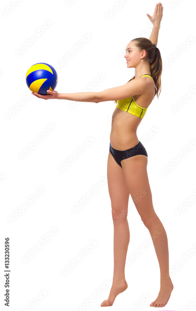 Young girl beach volleyball player Young girl beach volleyball player