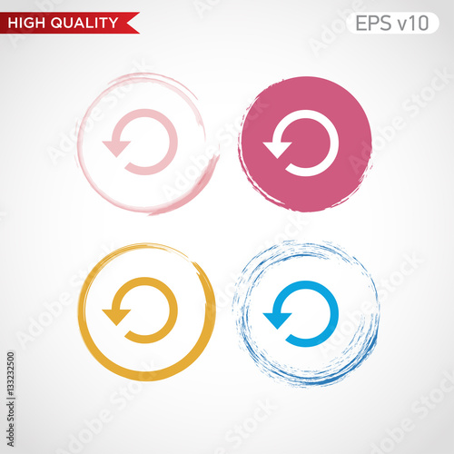 Colored icon or button of refresh symbol with background