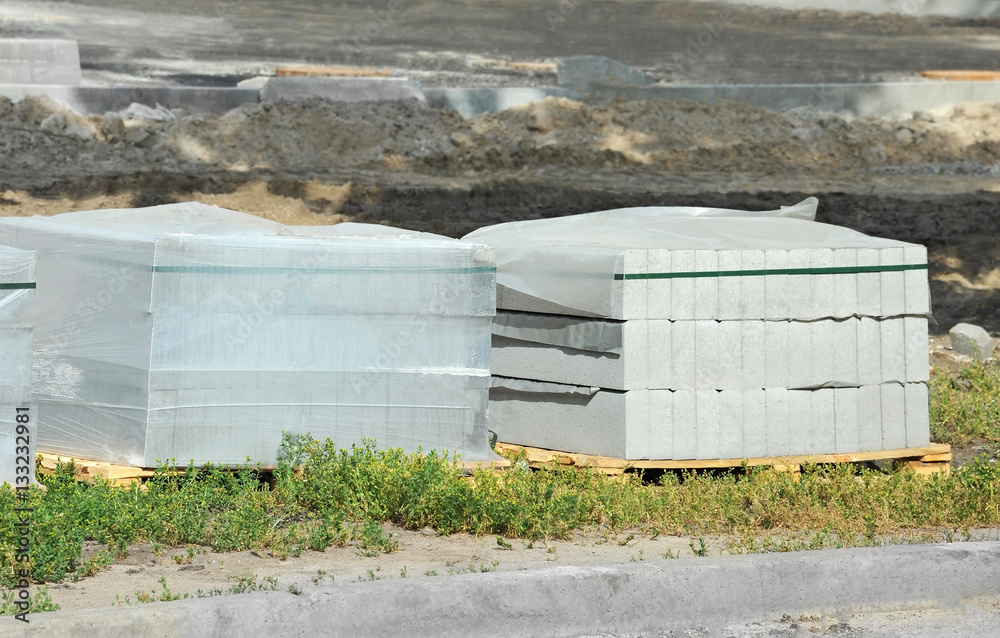 Naklejka premium Paving stone stack