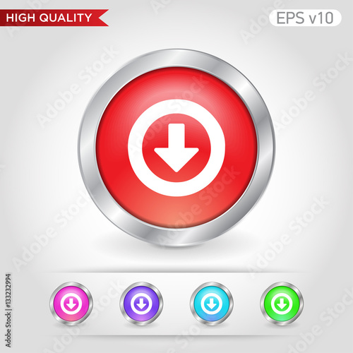 Free Download Colored icon or button of down arrow symbol with background - GFXLoad