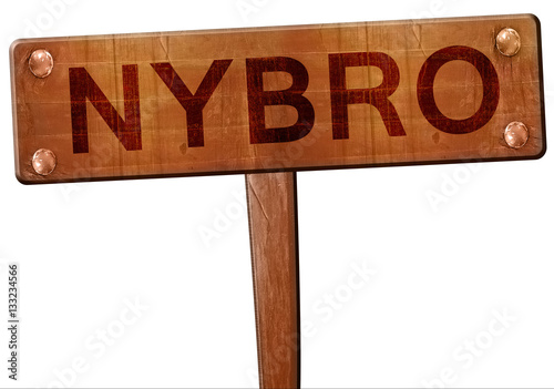 Nybro road sign, 3D rendering photo