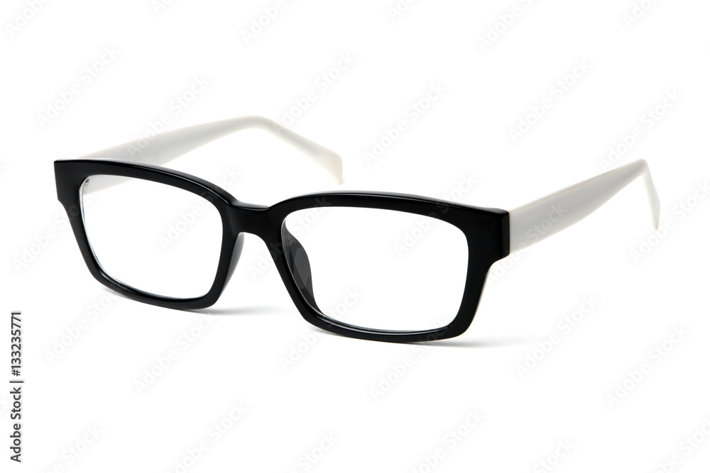 Nerd glasses on isolated white background, perfect reflection Nerd glasses on isolated white background, perfect reflection