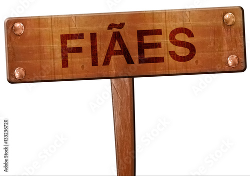 Fiaes road sign, 3D rendering photo