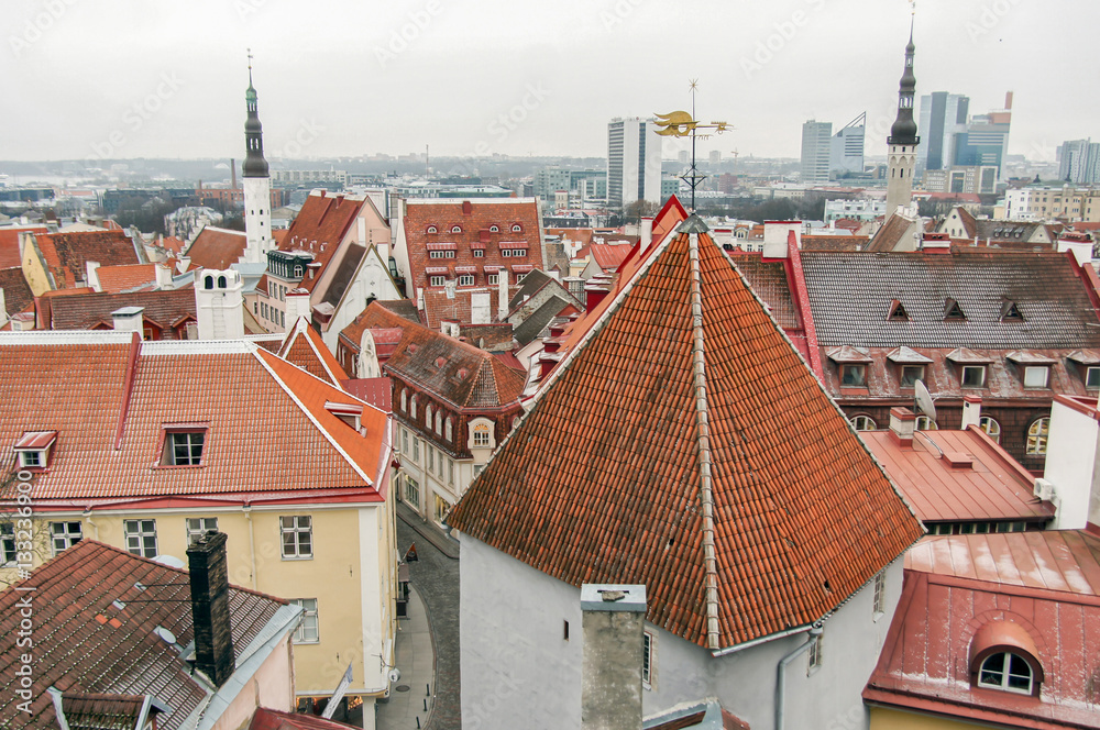 Old Town Of Tallinn Rooftops, Estonia