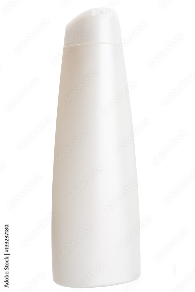 White plastic bottle on a white background. White plastic bottle on a white background.