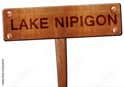 Lake nipigon road sign, 3D rendering photo