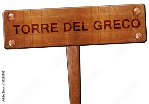 фотографія Torre del greco road sign, 3D rendering