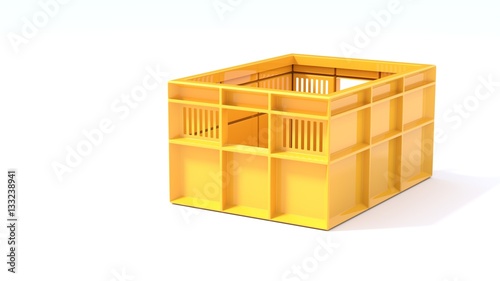 yellow box used in transport 3d illustration
