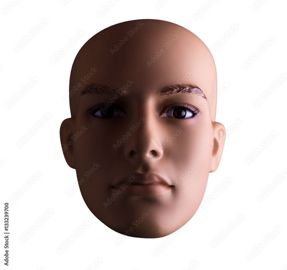 Men's mask on a white background, illuminated from one side. Isolated on a white background. Men's mask on a white background, illuminated from one side. Isolated on a white background.
