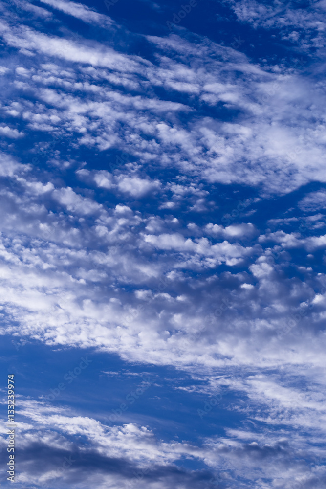 Obraz premium Blue summer sky with light white clouds. Background 01.