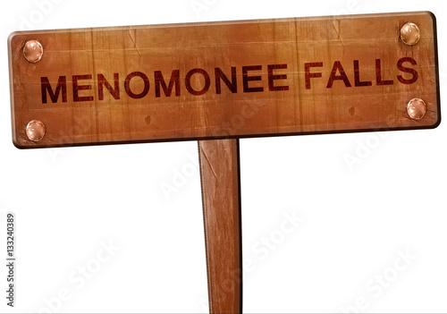 menomonee falls road sign, 3D rendering photo