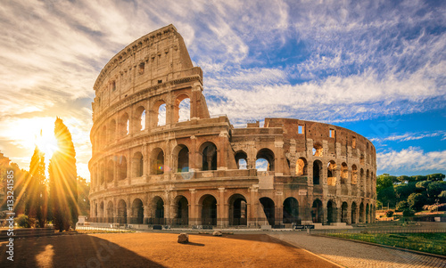 Leinwand Poster Colosseum at sunrise, Rome