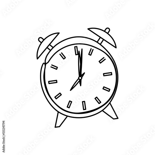 Vintage clock with alarm icon vector illustration graphic design