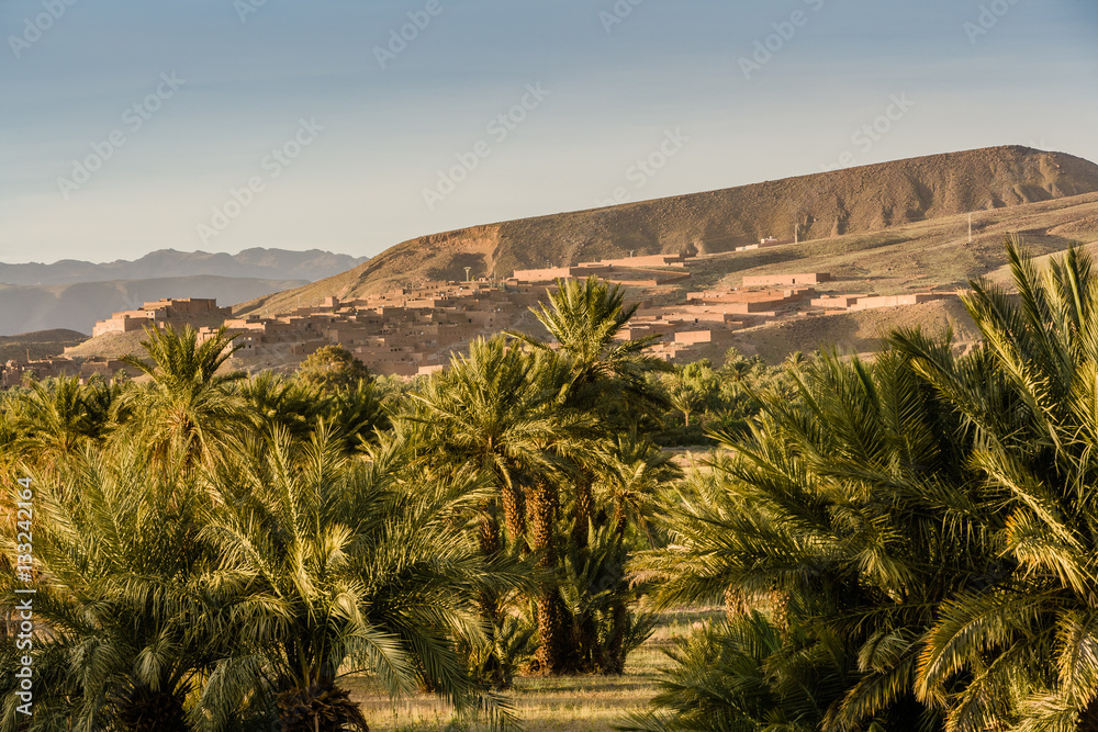 Kasbah and Palmeria near Agdz, Morocco Kasbah and Palmeria near Agdz, Morocco