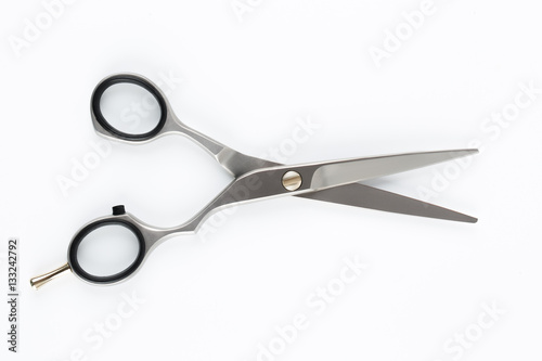 professional scissors for haircuts isolated on white background