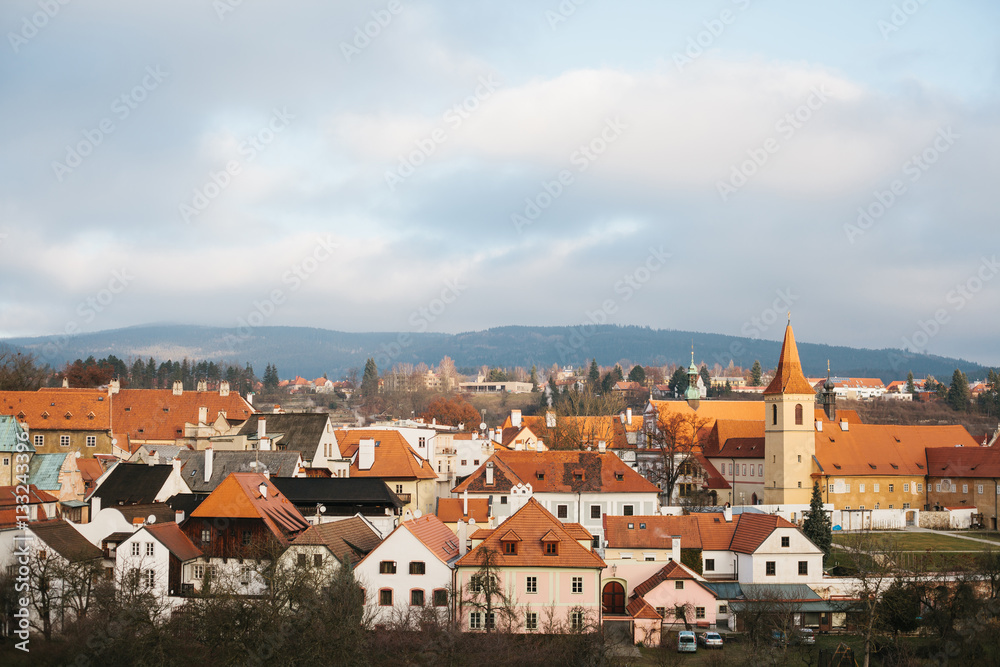 View of Cesky Krumlov, Czech Republic. Europe.
