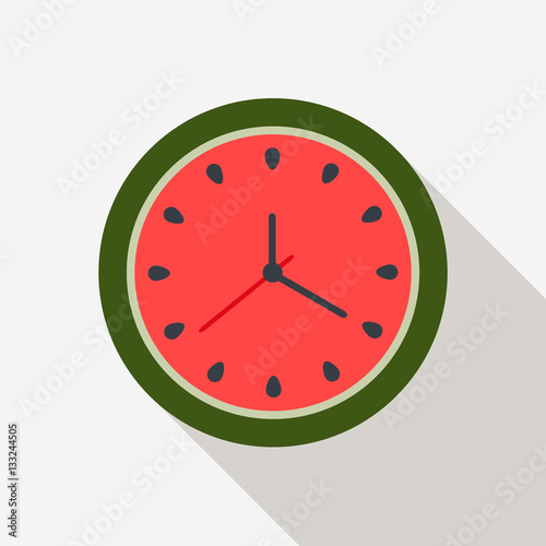 Sunny Watermelon Clock. Summer Time Concept