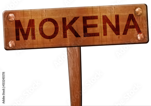 mokena road sign, 3D rendering photo