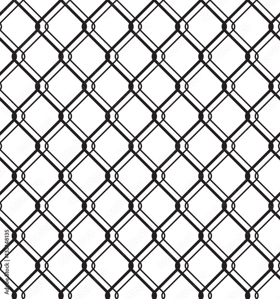 Wired metallic fence seamless texture. Steel wire mesh isolated on white background. Vector repeating pattern in EPS8 format. Wired metallic fence seamless texture. Steel wire mesh isolated on white background. Vector repeating pattern in EPS8 format.