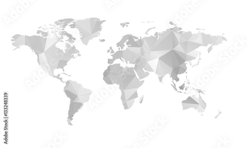 Vector map of world with trendy triangles design