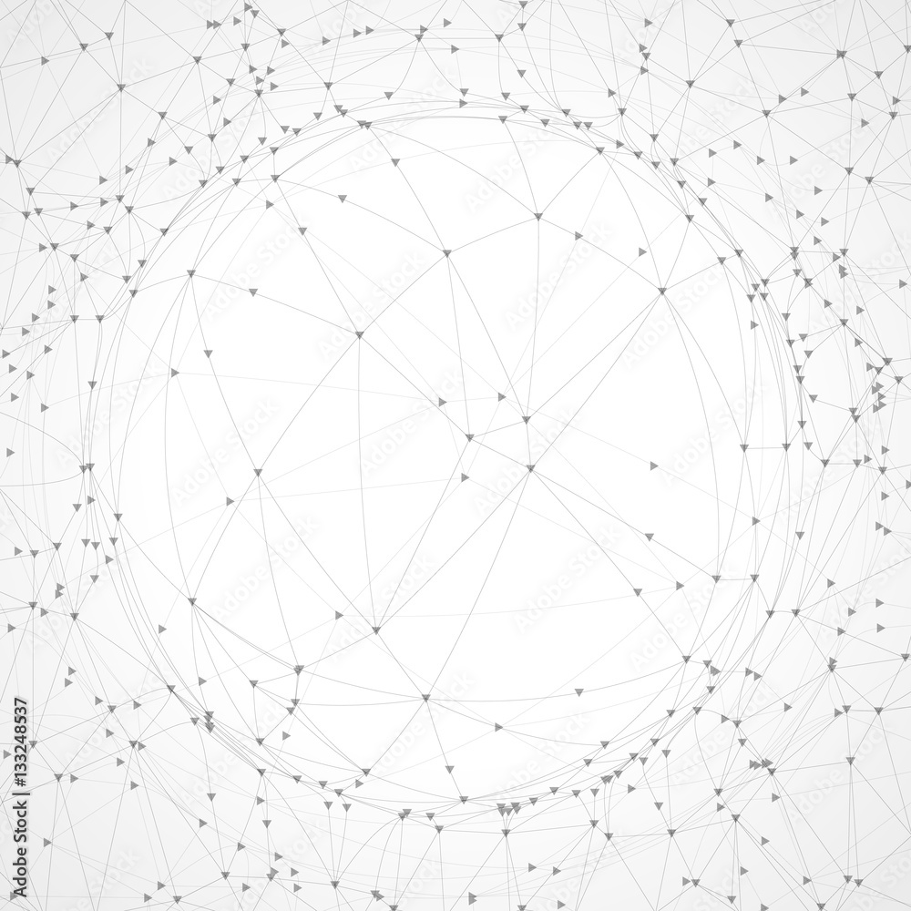 Obraz premium Geometric simple minimalistic background. Triangles rounded pattern. Vector illustration