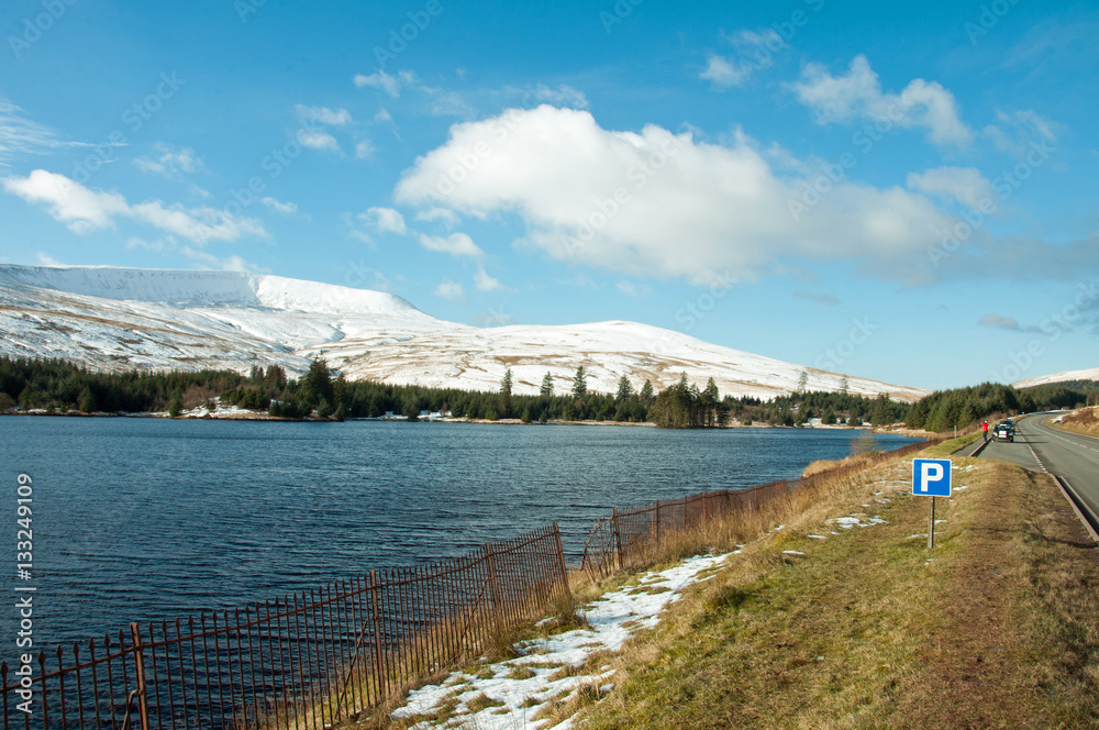 Brecon beacons national park in the winter.