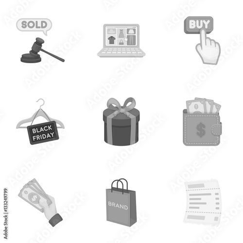 E-commerce set icons in monochrome style. Big collection of e-commerce vector symbol stock illustration