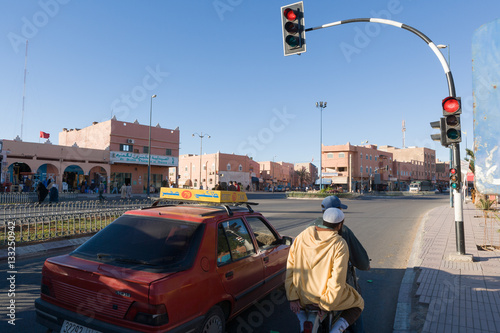 City view of Guelmim with traffic, Morocco