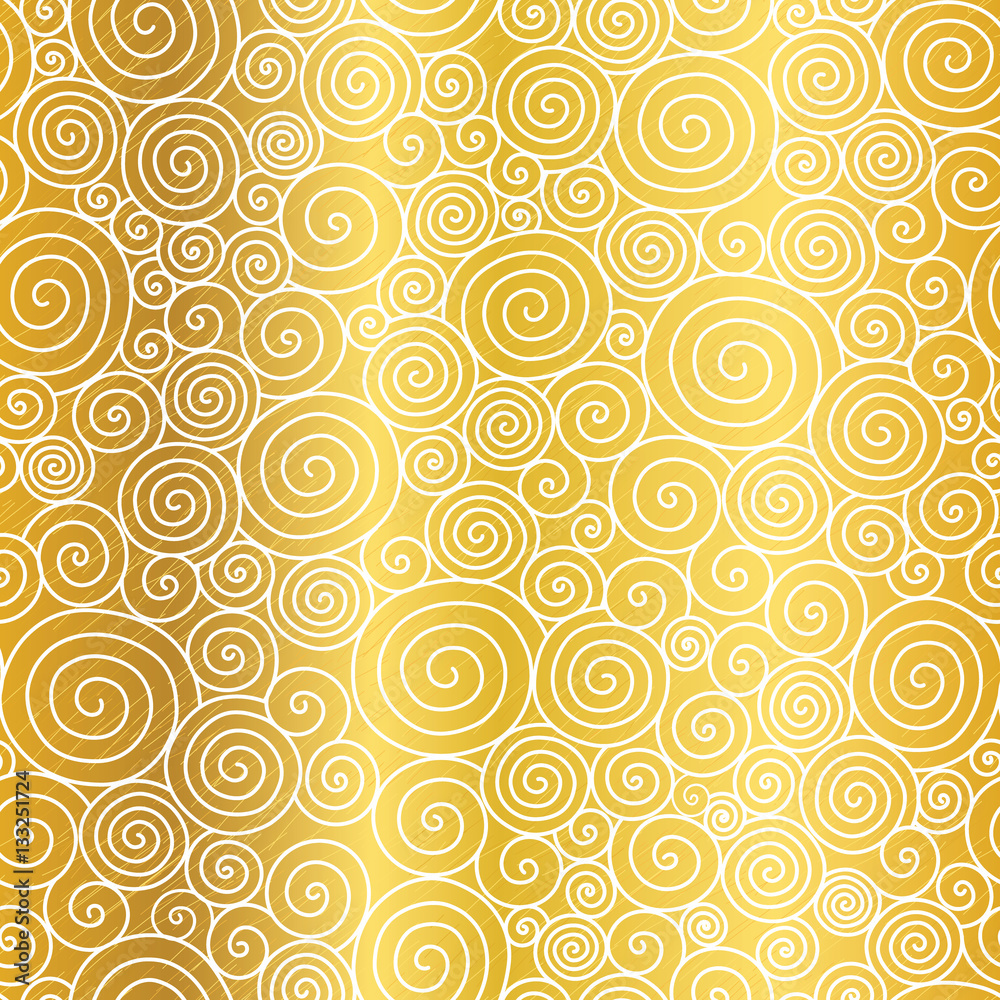 Vector Golden Abstract Swirls Seamless Pattern Background. Great for  elegant gold texture fabric, cards, wedding invitations, wallpaper. Stock  Vector | Adobe Stock