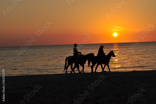 Jamaican Sunset on Horse Back