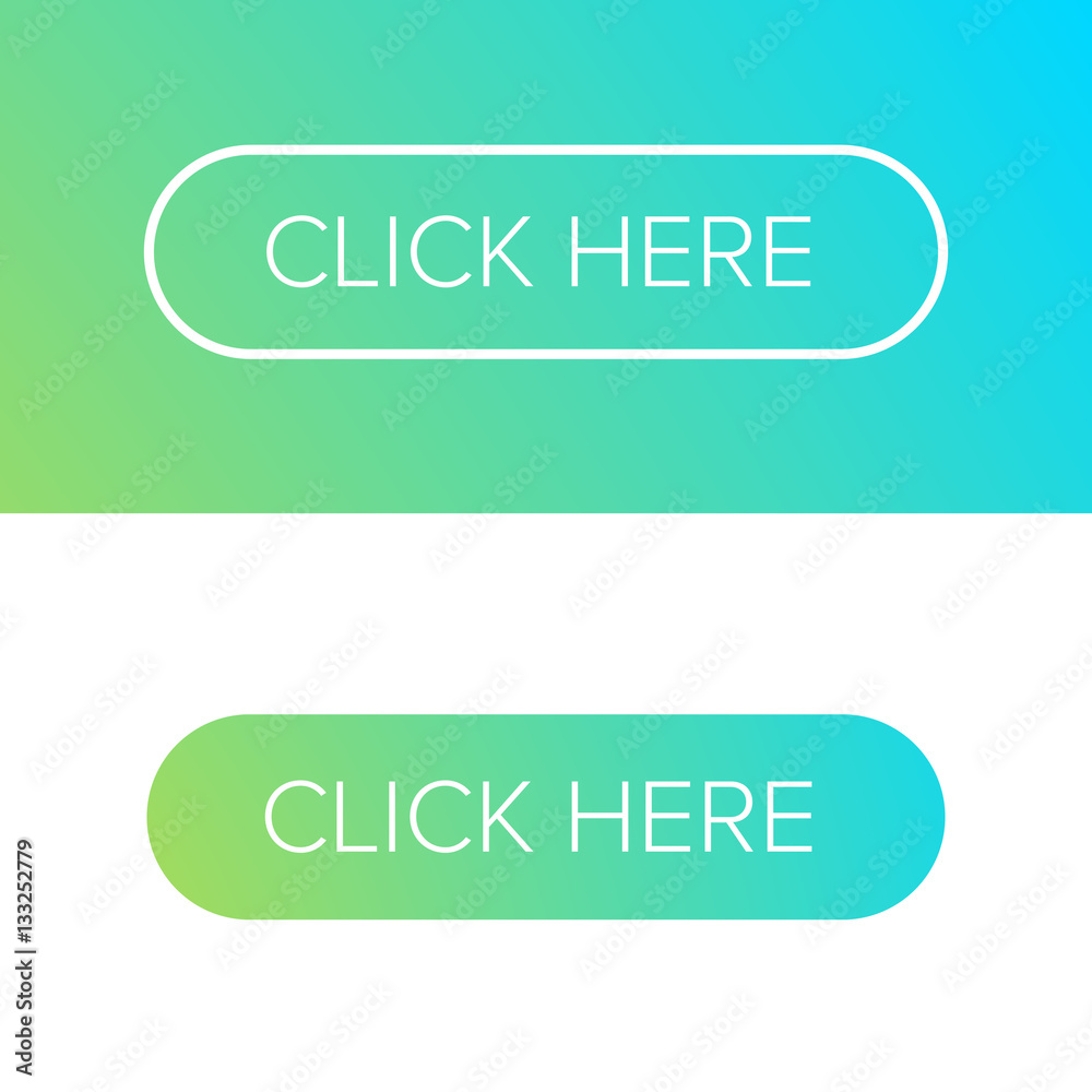 Fototapeta premium Click Here flat button set