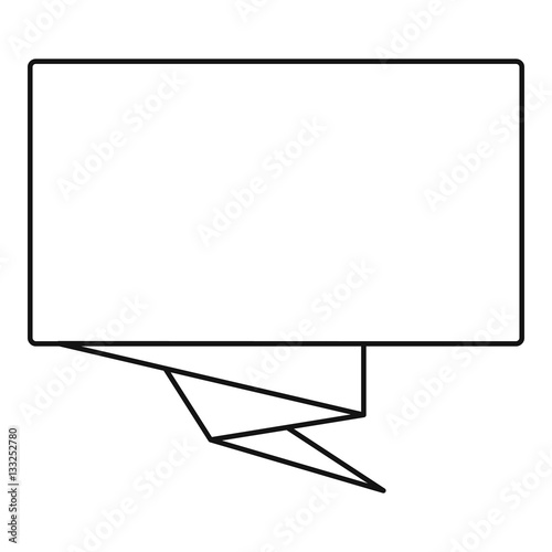 Square banner icon, outline style