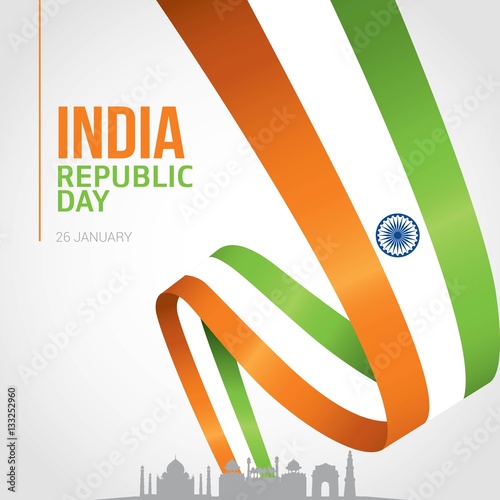 Republic day of india 26 th January. Vector illustration