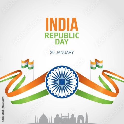 Republic day of india 26 th January. Vector illustration