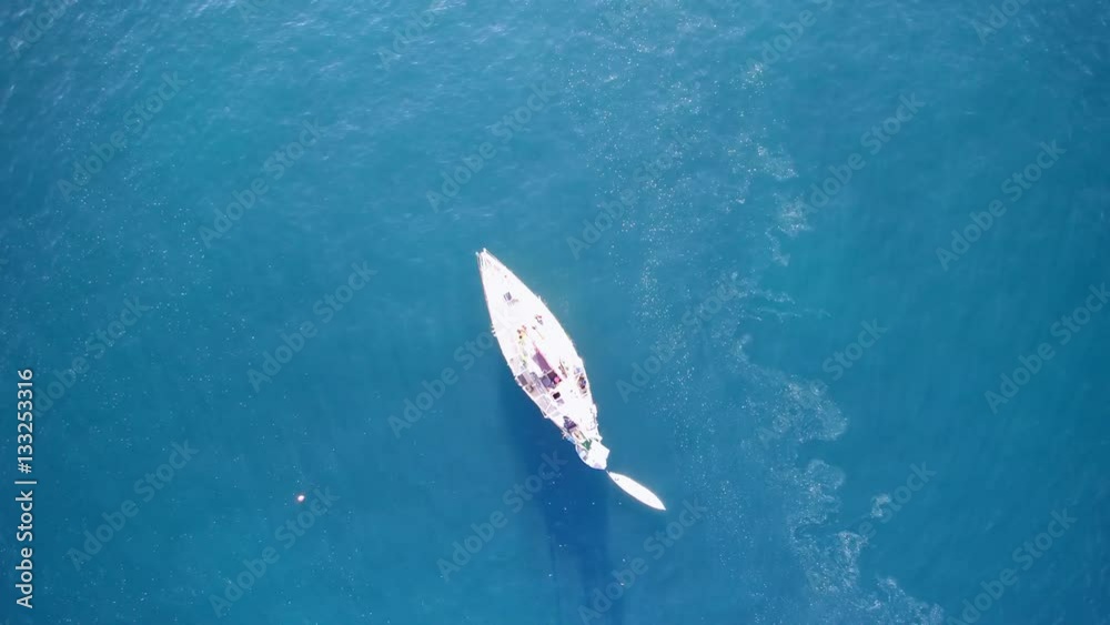 Ship zooming out - by Drone
