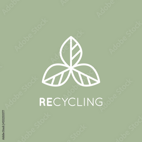 Isolated Vector Style Illustration Logo Set Badge Recycing Ecological Concept